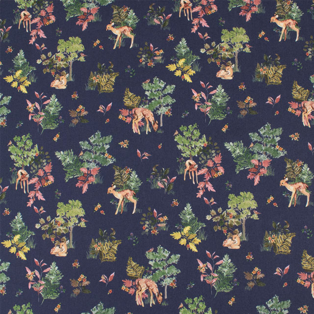 生地 LIBERTY FABRICS リバティ・ファブリックス タナローン 2023AW LIBERTY ANIMALS FOREST DELIGHTS フォレスト・デライツ(363J7307) C.ネイビー 99Zz99j