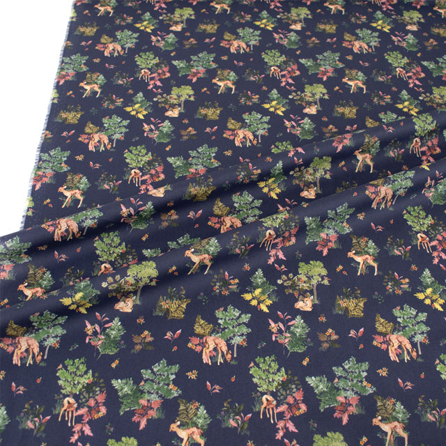 生地 LIBERTY FABRICS リバティ・ファブリックス タナローン 2023AW LIBERTY ANIMALS FOREST DELIGHTS フォレスト・デライツ(363J7307) C.ネイビー 99Zz99j