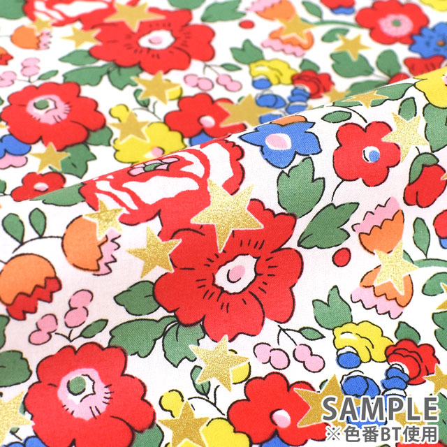 生地 LIBERTY FABRICS リバティ・ファブリックス タナローン 2023AW Liberty Christmas Betsy Star ベッツィ・スター(36368406) AT.ブルー 99Zz99j