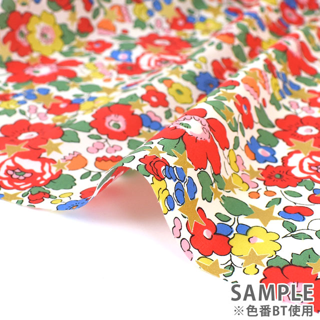 生地 LIBERTY FABRICS リバティ・ファブリックス タナローン 2023AW Liberty Christmas Betsy Star ベッツィ・スター(36368406) AT.ブルー 99Zz99j