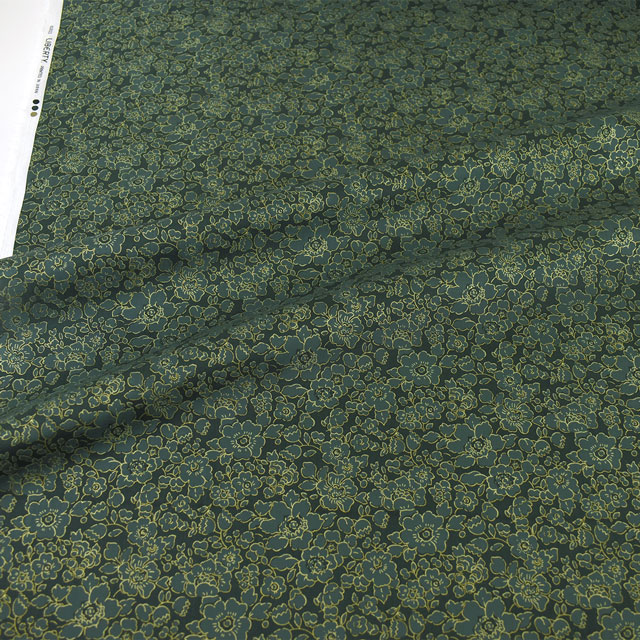 生地 LIBERTY FABRICS リバティ・ファブリックス タナローン 2023AW Liberty Christmas Betsy Boo Pearl ベッツィ・ブー・パール(DC33537) 23A.グリーン×ゴールド 99Zz99j