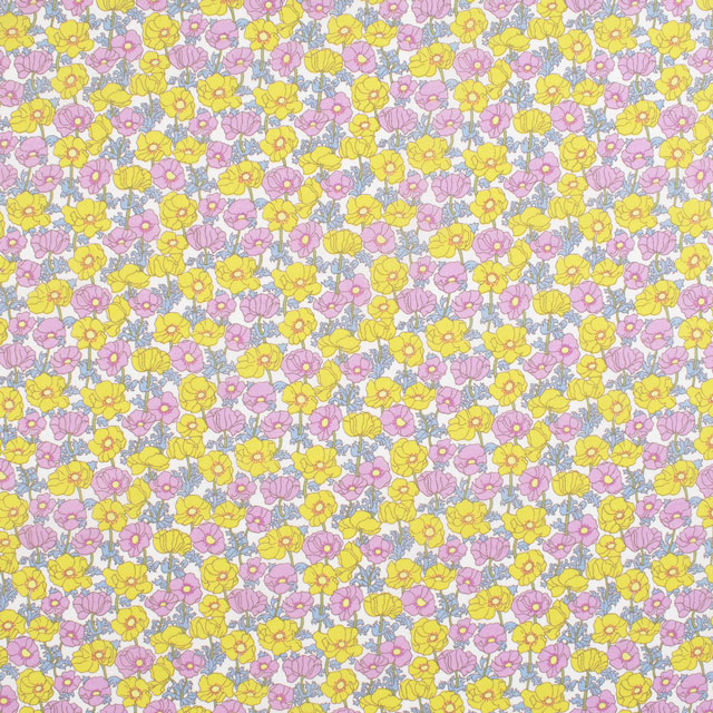 生地 LIBERTY FABRICS リバティ・ファブリックス タナローン 2024SS THE LIBERTY KALEIDOSCOPE Charmian シャーミアン(24-3634117) 24BU.イエロー 09Ac03j
