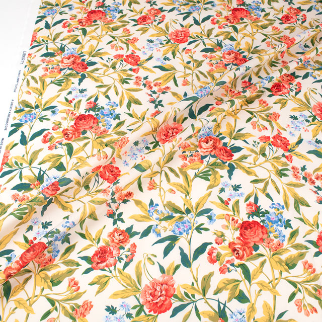 生地 LIBERTY FABRICS リバティ・ファブリックス タナローン 2024SS THE LIBERTY KALEIDOSCOPE Matilda Bloom マチルダ・ブルーム(24-3634120) 24CU.アイボリー 09Ac03j