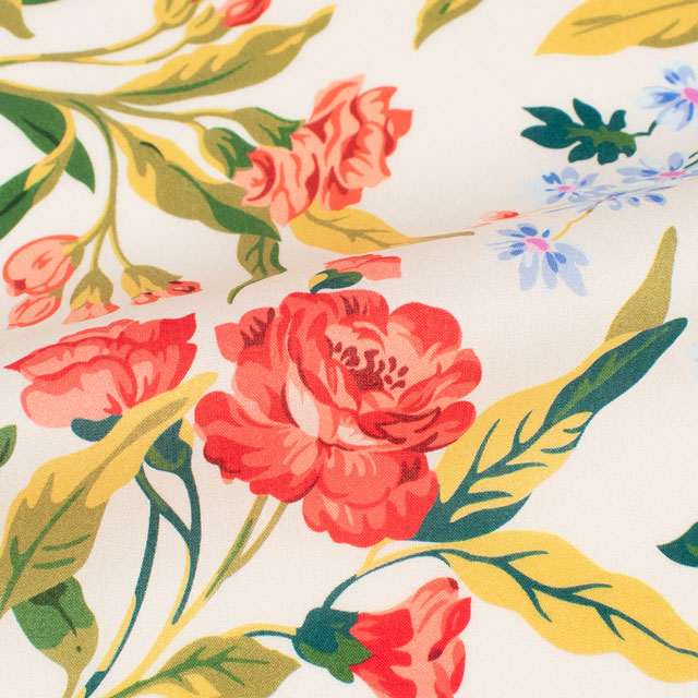 生地 LIBERTY FABRICS リバティ・ファブリックス タナローン 2024SS THE LIBERTY KALEIDOSCOPE Matilda Bloom マチルダ・ブルーム(24-3634120) 24CU.アイボリー 09Ac03j