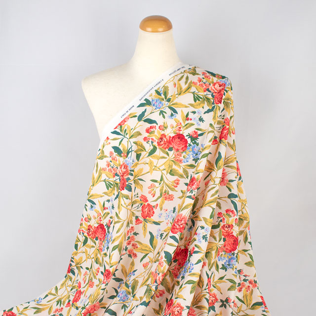 生地 LIBERTY FABRICS リバティ・ファブリックス タナローン 2024SS THE LIBERTY KALEIDOSCOPE Matilda Bloom マチルダ・ブルーム(24-3634120) 24CU.アイボリー 09Ac03j