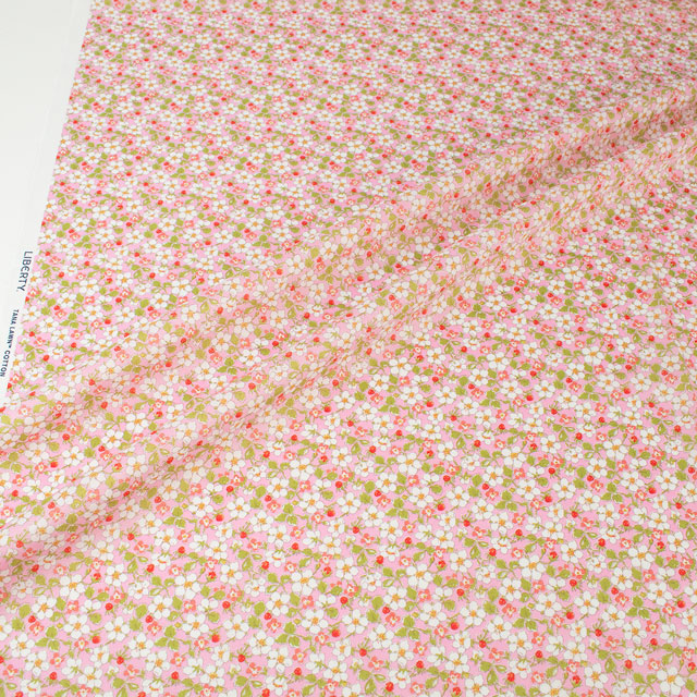 生地 LIBERTY FABRICS リバティ・ファブリックス タナローン 2024SS THE LIBERTY KALEIDOSCOPE Paysanne Blossom ペイザンヌ・ブロッサム(24-3634121) 24AU.ピンク 09Ac03j