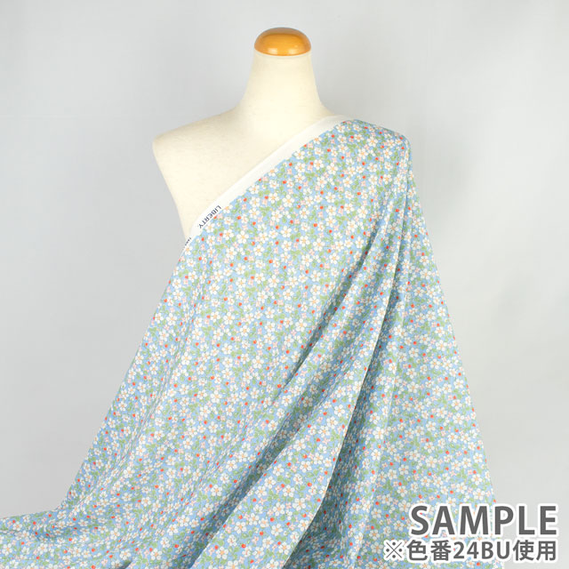 生地 LIBERTY FABRICS リバティ・ファブリックス タナローン 2024SS THE LIBERTY KALEIDOSCOPE Paysanne Blossom ペイザンヌ・ブロッサム(24-3634121) 24BU.ブルー 99Zz99j