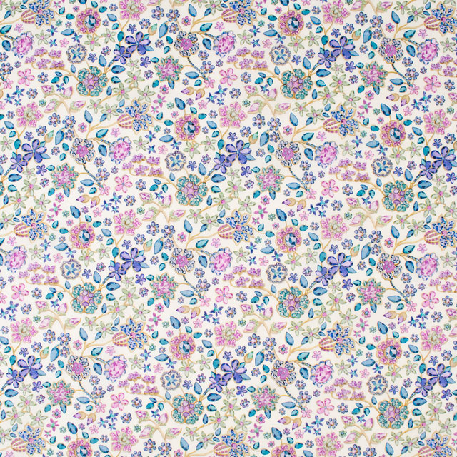 生地 LIBERTY FABRICS リバティ・ファブリックス タナローン 2024SS THE LIBERTY KALEIDOSCOPE Fiona Devaux フィオナ・ドゥヴォー(24-3634134) 24CU.ブルー 99Zz99j