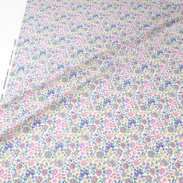 生地 LIBERTY FABRICS リバティ・ファブリックス タナローン 2024SS THE LIBERTY KALEIDOSCOPE Fiona Devaux フィオナ・ドゥヴォー(24-3634134) 24CU.ブルー 99Zz99j