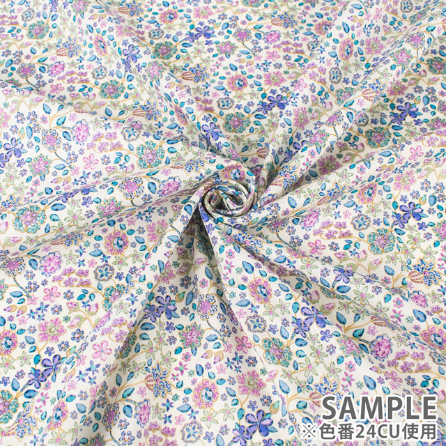生地 LIBERTY FABRICS リバティ・ファブリックス タナローン 2024SS THE LIBERTY KALEIDOSCOPE Fiona Devaux フィオナ・ドゥヴォー(24-3634134) 24CU.ブルー 99Zz99j