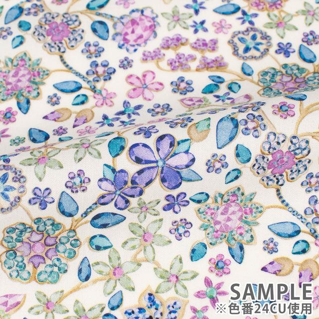 生地 LIBERTY FABRICS リバティ・ファブリックス タナローン 2024SS THE LIBERTY KALEIDOSCOPE Fiona Devaux フィオナ・ドゥヴォー(24-3634134) 24CU.ブルー 99Zz99j