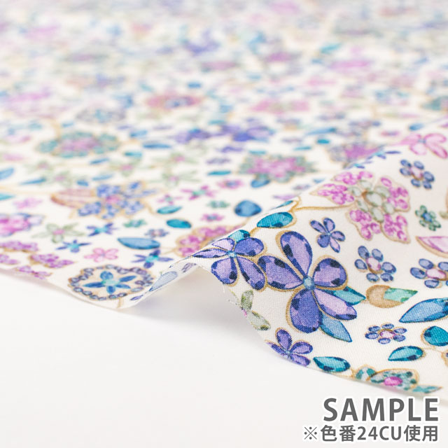生地 LIBERTY FABRICS リバティ・ファブリックス タナローン 2024SS THE LIBERTY KALEIDOSCOPE Fiona Devaux フィオナ・ドゥヴォー(24-3634134) 24CU.ブルー 99Zz99j