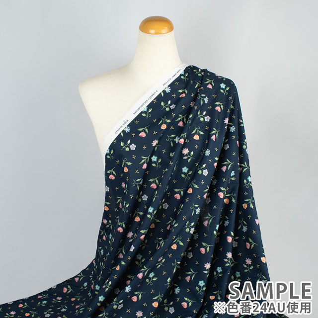 生地 LIBERTY FABRICS リバティ・ファブリックス タナローン 2024SS THE LIBERTY KALEIDOSCOPE Royal Threads ロイヤル・スレッズ(24-3634146) 24AU.ネイビー 99Zz99j