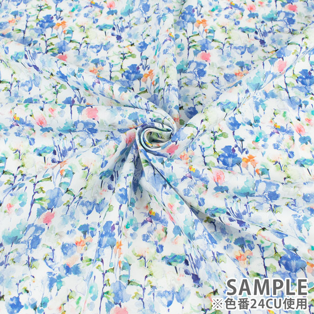 生地 LIBERTY FABRICS リバティ・ファブリックス タナローン 2024SS THE LIBERTY KALEIDOSCOPE Inky Fields インキー・フィールズ(24-3634149) 24CU.ブルー 09Ac03j