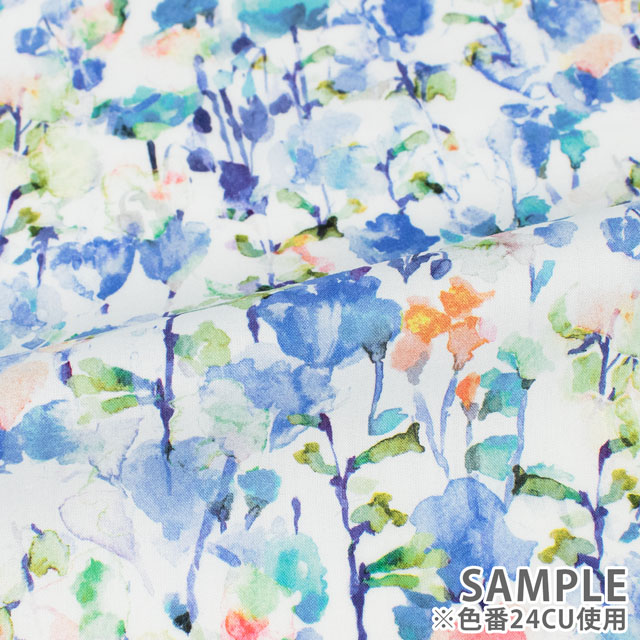生地 LIBERTY FABRICS リバティ・ファブリックス タナローン 2024SS THE LIBERTY KALEIDOSCOPE Inky Fields インキー・フィールズ(24-3634149) 24CU.ブルー 09Ac03j