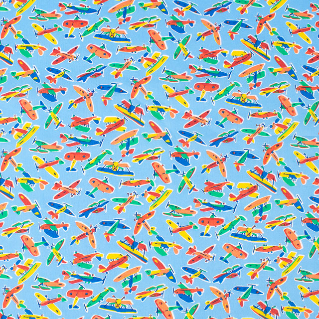 生地 LIBERTY FABRICS リバティ・ファブリックス タナローン 2024SS THE LIBERTY KALEIDOSCOPE Mile's Adventure マイルズ・アドベンチャー(24-3634196) 24BU.ブルー 09Ac03j