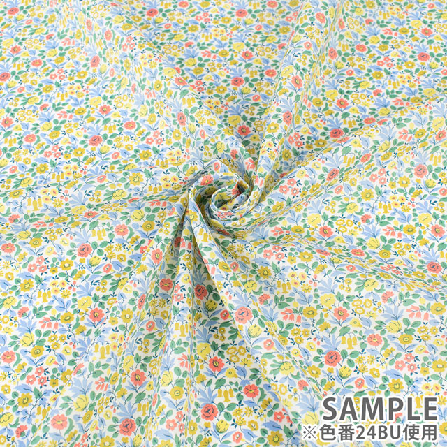 生地 LIBERTY FABRICS リバティ・ファブリックス タナローン 2024SS THE LIBERTY KALEIDOSCOPE Astrid Niva アストリッド・ニヴァ(24-3634198) 24BU.イエロー 09Ac03j