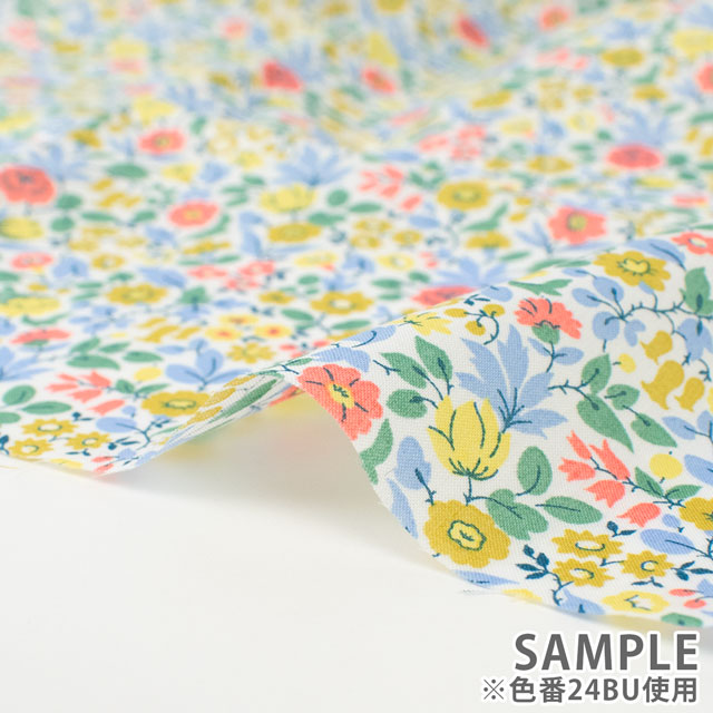 生地 LIBERTY FABRICS リバティ・ファブリックス タナローン 2024SS THE LIBERTY KALEIDOSCOPE Astrid Niva アストリッド・ニヴァ(24-3634198) 24BU.イエロー 09Ac03j