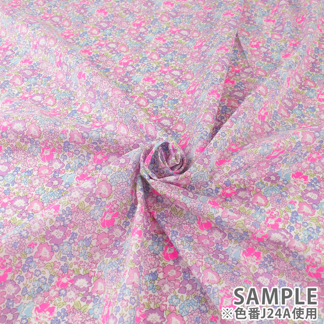 生地 LIBERTY FABRICS リバティ・ファブリックス タナローン 2024SS Neon Liberty Michelle ミッシェル(3636017N) J24C.レッド×オレンジ 99Zz99j