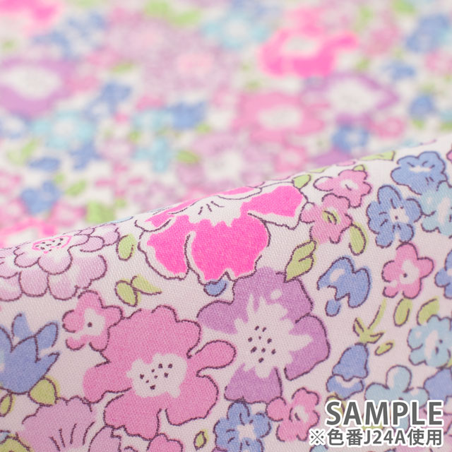 生地 LIBERTY FABRICS リバティ・ファブリックス タナローン 2024SS Neon Liberty Michelle ミッシェル(3636017N) J24C.レッド×オレンジ 99Zz99j