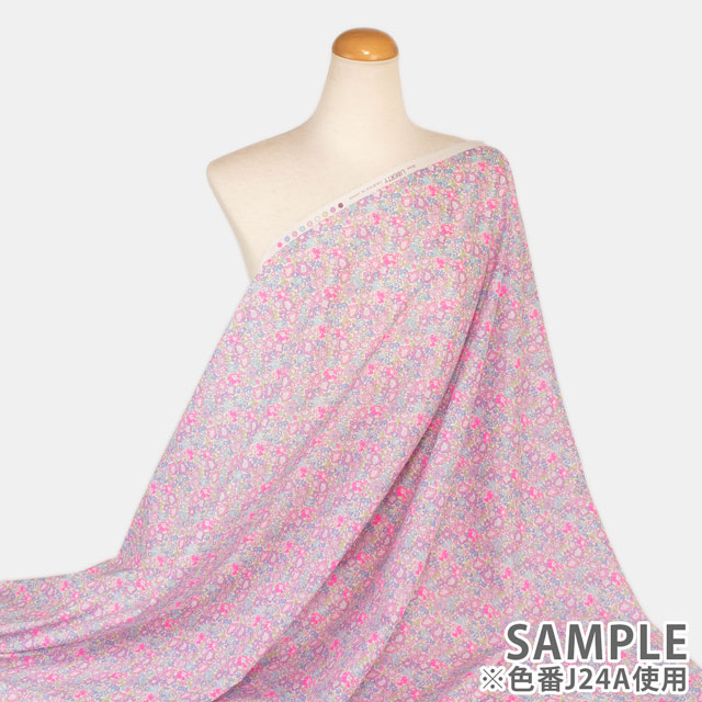 生地 LIBERTY FABRICS リバティ・ファブリックス タナローン 2024SS Neon Liberty Michelle ミッシェル(3636017N) J24C.レッド×オレンジ 99Zz99j