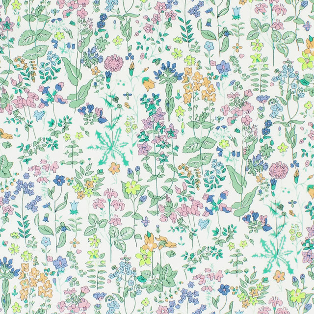 生地 LIBERTY FABRICS リバティ・ファブリックス タナローン 2024SS Neon Liberty Neon Fields ネオン・フィールズ(DC33790) J24B.オフ×イエロー 99Zz99j