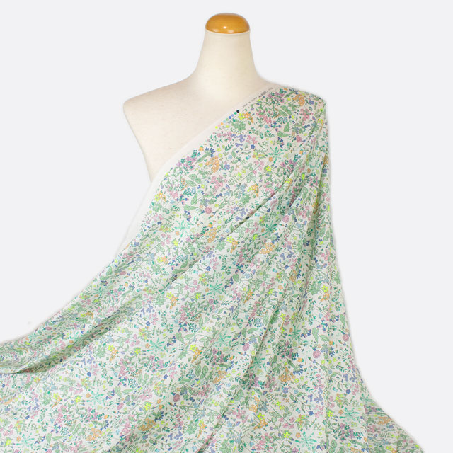 生地 LIBERTY FABRICS リバティ・ファブリックス タナローン 2024SS Neon Liberty Neon Fields ネオン・フィールズ(DC33790) J24B.オフ×イエロー 99Zz99j