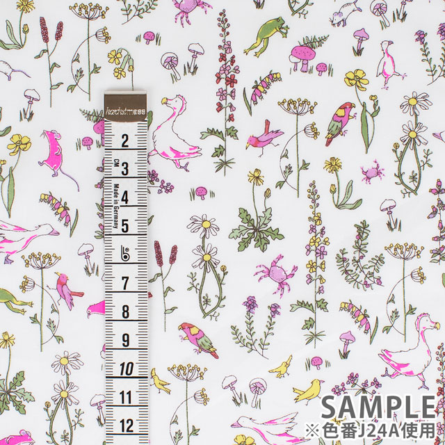 生地 LIBERTY FABRICS リバティ・ファブリックス タナローン 2024SS Neon Liberty Theo Neon セオ・ネオン(DC33635) J24C.生成×オレンジ 99Zz99j