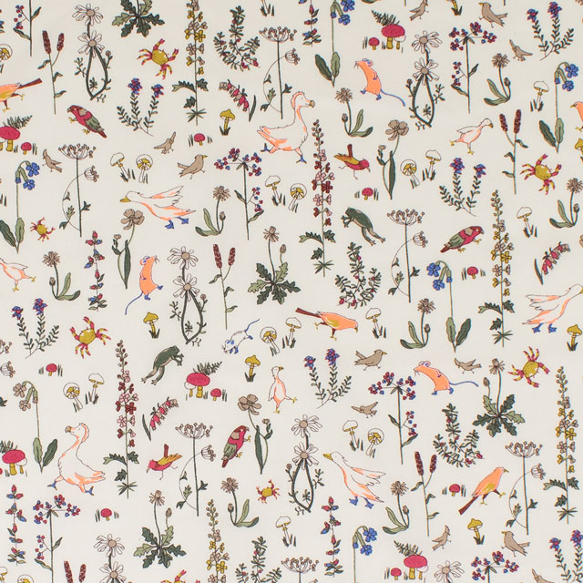 生地 LIBERTY FABRICS リバティ・ファブリックス タナローン 2024SS Neon Liberty Theo Neon セオ・ネオン(DC33635) J24C.生成×オレンジ 99Zz99j