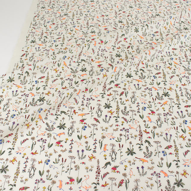 生地 LIBERTY FABRICS リバティ・ファブリックス タナローン 2024SS Neon Liberty Theo Neon セオ・ネオン(DC33635) J24C.生成×オレンジ 99Zz99j