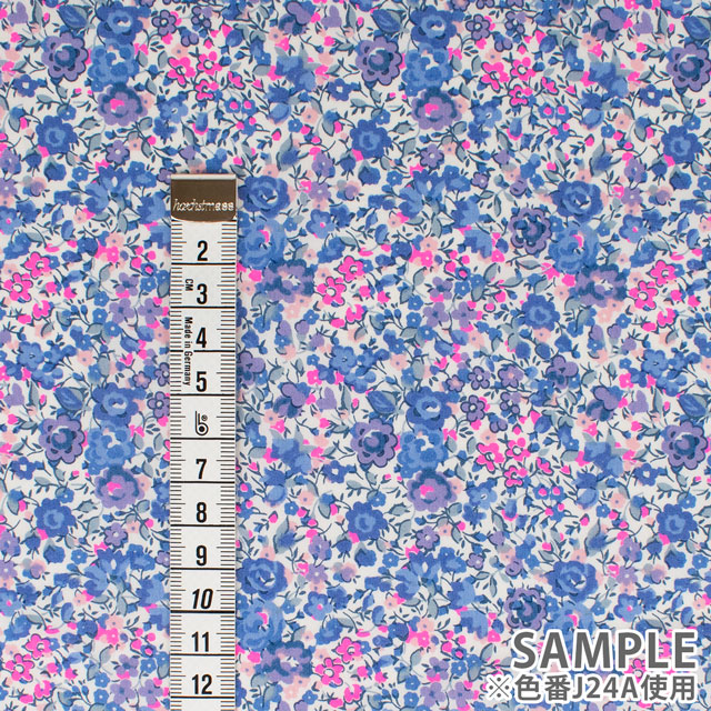 生地 LIBERTY FABRICS リバティ・ファブリックス タナローン 2024SS Neon Liberty Emma and Georgina エマ・アンド・ジョルジーナ(11-3631251N) J24A.ブルー×ピンク 99Zz99j