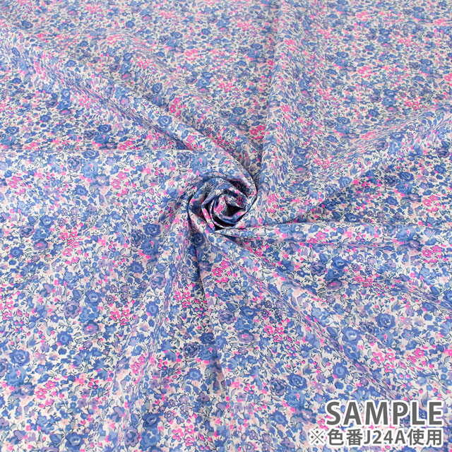 生地 LIBERTY FABRICS リバティ・ファブリックス タナローン 2024SS Neon Liberty Emma and Georgina エマ・アンド・ジョルジーナ(11-3631251N) J24A.ブルー×ピンク 99Zz99j