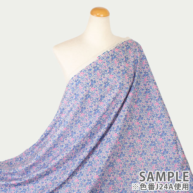 生地 LIBERTY FABRICS リバティ・ファブリックス タナローン 2024SS Neon Liberty Emma and Georgina エマ・アンド・ジョルジーナ(11-3631251N) J24A.ブルー×ピンク 99Zz99j