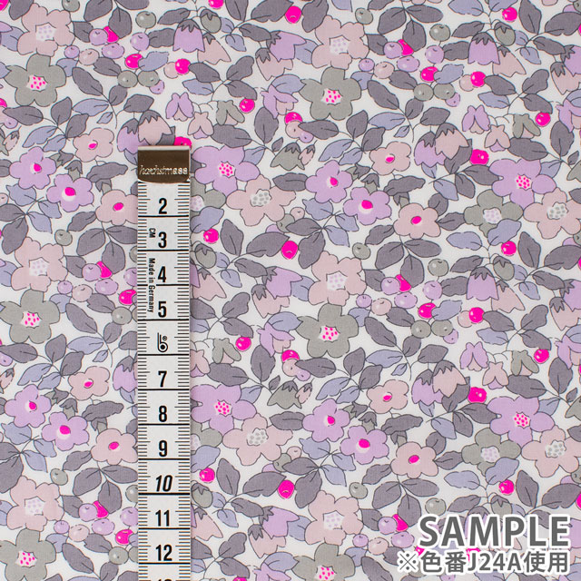 生地 LIBERTY FABRICS リバティ・ファブリックス タナローン 2024SS Neon Liberty Betsy Berry ベッツィ・ベリー(20-36302107N) J24C.ブルー×オレンジ 99Zz99j