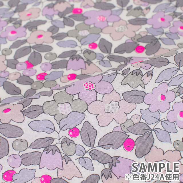 生地 LIBERTY FABRICS リバティ・ファブリックス タナローン 2024SS Neon Liberty Betsy Berry ベッツィ・ベリー(20-36302107N) J24C.ブルー×オレンジ 99Zz99j