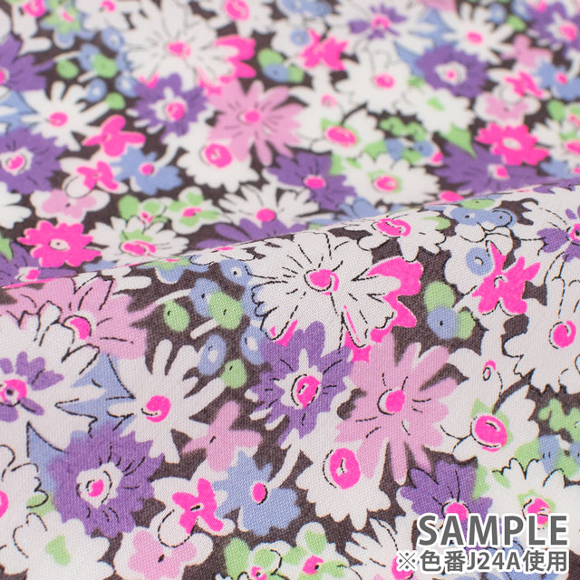 生地 LIBERTY FABRICS リバティ・ファブリックス タナローン 2024SS Neon Liberty Libby リビー(36300125N) J24A.パープル×ピンク 99Zz99j