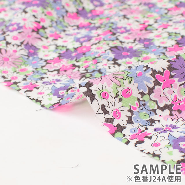 生地 LIBERTY FABRICS リバティ・ファブリックス タナローン 2024SS Neon Liberty Libby リビー(36300125N) J24A.パープル×ピンク 99Zz99j