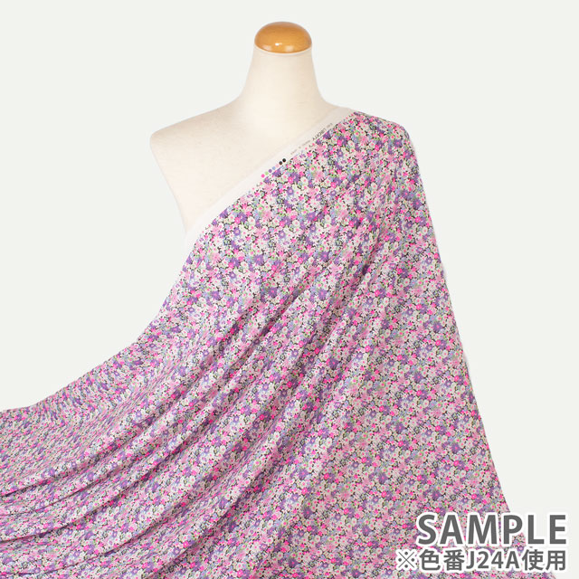 生地 LIBERTY FABRICS リバティ・ファブリックス タナローン 2024SS Neon Liberty Libby リビー(36300125N) J24A.パープル×ピンク 99Zz99j