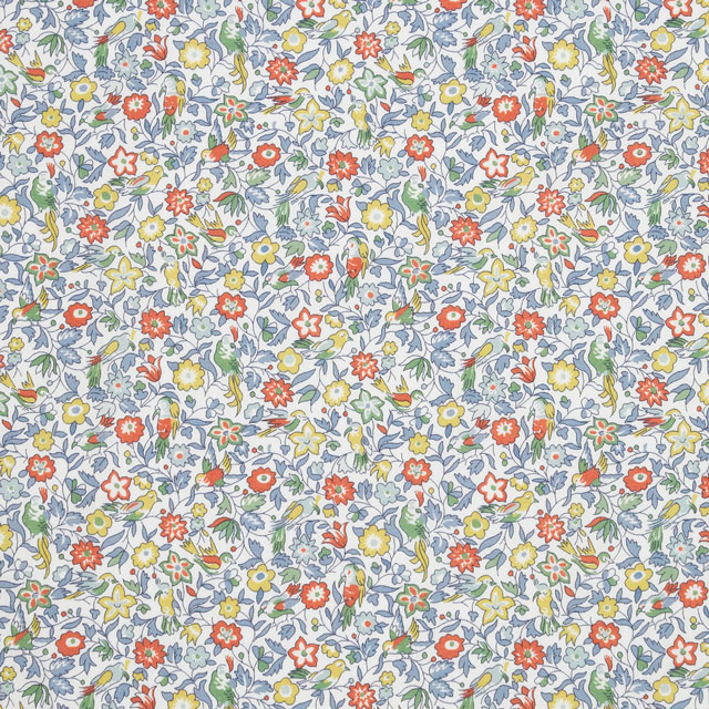 生地 LIBERTY FABRICS リバティ・ファブリックス タナローン 2024SS CITY COLLECTION Spring Song スプリング・ソング(24-1224121) P24A.オレンジ 09Ac03j