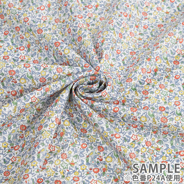 生地 LIBERTY FABRICS リバティ・ファブリックス タナローン 2024SS CITY COLLECTION Spring Song スプリング・ソング(24-1224121) P24A.オレンジ 09Ac03j