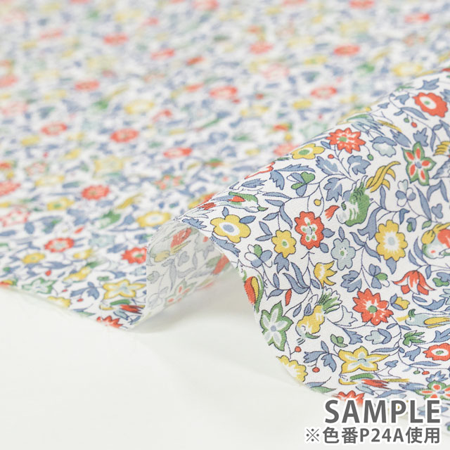 生地 LIBERTY FABRICS リバティ・ファブリックス タナローン 2024SS CITY COLLECTION Spring Song スプリング・ソング(24-1224121) P24A.オレンジ 09Ac03j