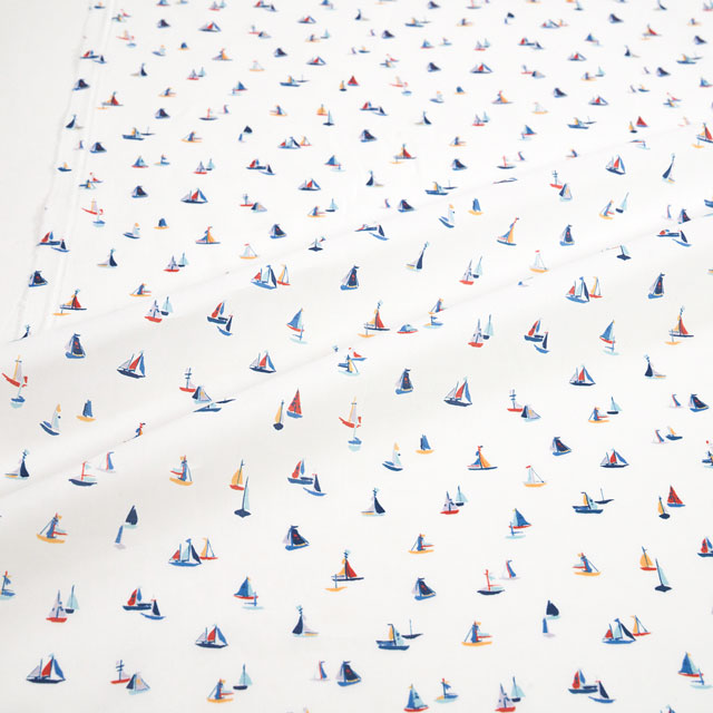 生地 LIBERTY FABRICS リバティ・ファブリックス タナローン 2024SS CITY COLLECTION Coastal Cruise コースタル・クルーズ(24-1224133) J24A.マルチ 99Zz99j