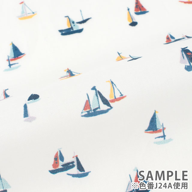 生地 LIBERTY FABRICS リバティ・ファブリックス タナローン 2024SS CITY COLLECTION Coastal Cruise コースタル・クルーズ(24-1224133) J24A.マルチ 99Zz99j