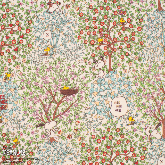 生地 LIBERTY FABRICS リバティ・ファブリックス タナローン PEANUTS(TM) COLLECTION Woodstock Day ウッドストック・デイ(DC33936) J24A.グリーン×ブルー 09Ac03j