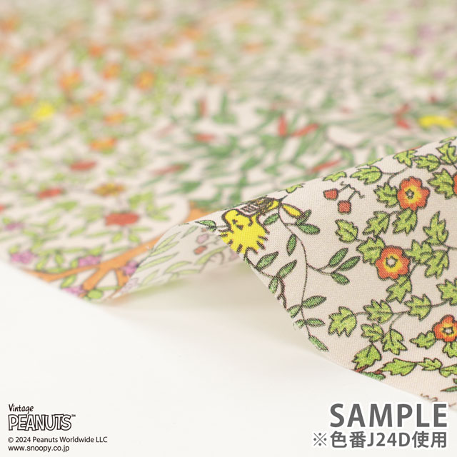 生地 LIBERTY FABRICS リバティ・ファブリックス タナローン PEANUTS(TM) COLLECTION Woodstock Day ウッドストック・デイ(DC33936) J24A.グリーン×ブルー 09Ac03j