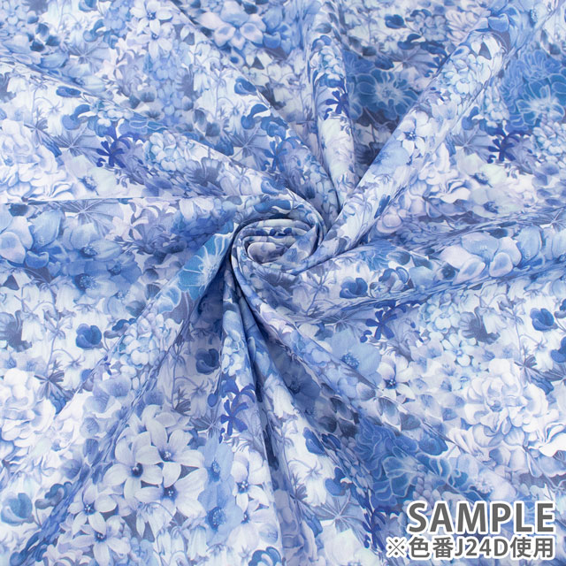 生地 LIBERTY FABRICS リバティ・ファブリックス タナローン 2024SS Onetone Gradation Painted Travels ペインテッド・トラベルズ(3632015) J24D.ブルー 09Ac03j