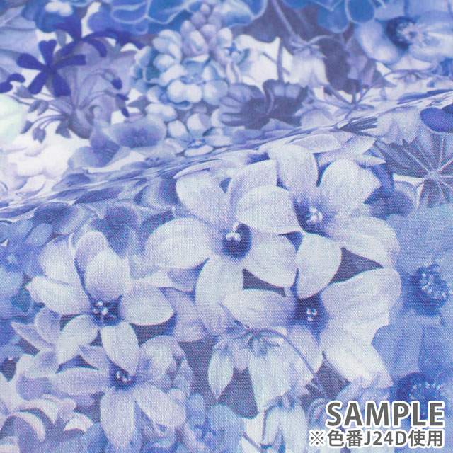 生地 LIBERTY FABRICS リバティ・ファブリックス タナローン 2024SS Onetone Gradation Painted Travels ペインテッド・トラベルズ(3632015) J24D.ブルー 09Ac03j