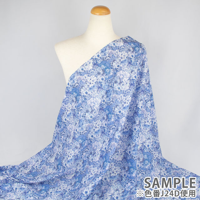 生地 LIBERTY FABRICS リバティ・ファブリックス タナローン 2024SS Onetone Gradation Painted Travels ペインテッド・トラベルズ(3632015) J24D.ブルー 09Ac03j