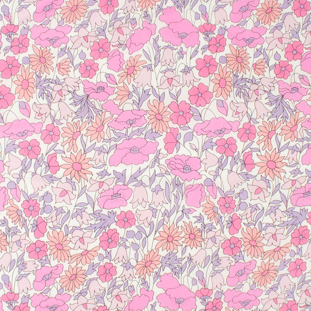 生地 LIBERTY FABRICS リバティ・ファブリックス タナローン 2024SS Onetone Gradation Poppy&Daisy ポピー・アンド・デイジー(02-3632104) J24A.ピンク 09Ac03j