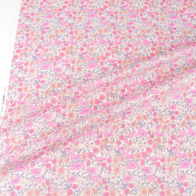 生地 LIBERTY FABRICS リバティ・ファブリックス タナローン 2024SS Onetone Gradation Poppy&Daisy ポピー・アンド・デイジー(02-3632104) J24A.ピンク 09Ac03j